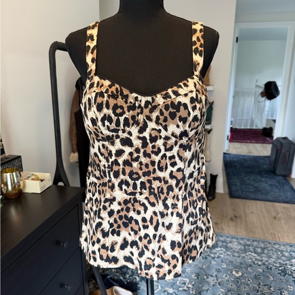 Guess Leopard Print Corset Top - Picture 1 of 5